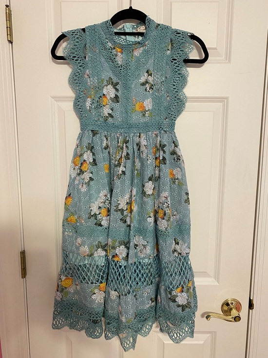 Mia Joy Other - Joyfolie Mia Joy childrens size 8 blue floral lace dress